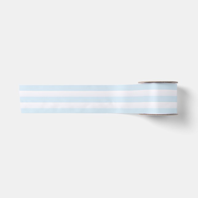 Ruban En Satin Simple rayure française azur (Devant)