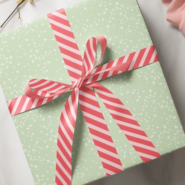 Ruban En Satin Simple Rose Whimsical mignon Motif classique rayé (Pink striped simple minimalist ribbon)