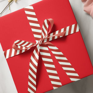 Ruban En Satin Simple Rouge Whimsical rayé mignon Minimaliste amu