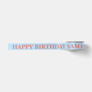 Ruban En Satin Simple Vœu d'Anniversaire Bleu Pastel