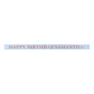 Ruban En Satin Simple Vœu d'Anniversaire Bleu Pastel