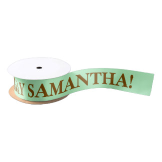 Ruban En Satin Simple Vœu d'Anniversaire Vert Menthe Pastel