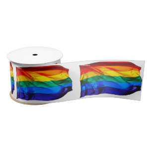 Ruban En Satin SlipperyJoe's artistique Vague Gay pride Drapeau c