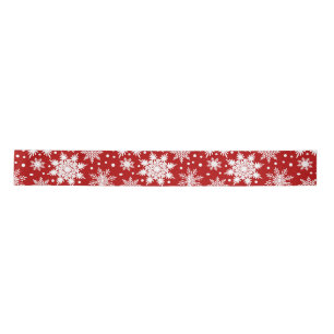 Ruban En Satin Snowflakes blancs Noël Motif sans couture