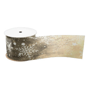 Ruban En Satin SnowflakesOr, Noël