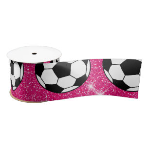 Ruban En Satin Soccer Ball Pink Frost Parties scintillant Sport J