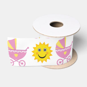 RUBAN EN SATIN SOLEIL BLANC ROSE JAUNE ET PORTE-BÉBÉ