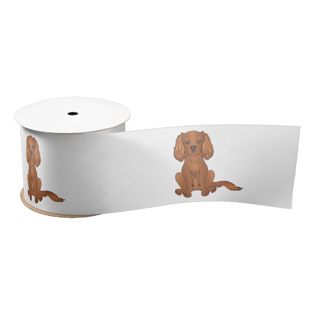 Ruban En Satin Spaniel Cavalier King Charles Ruby assis (Bobine)