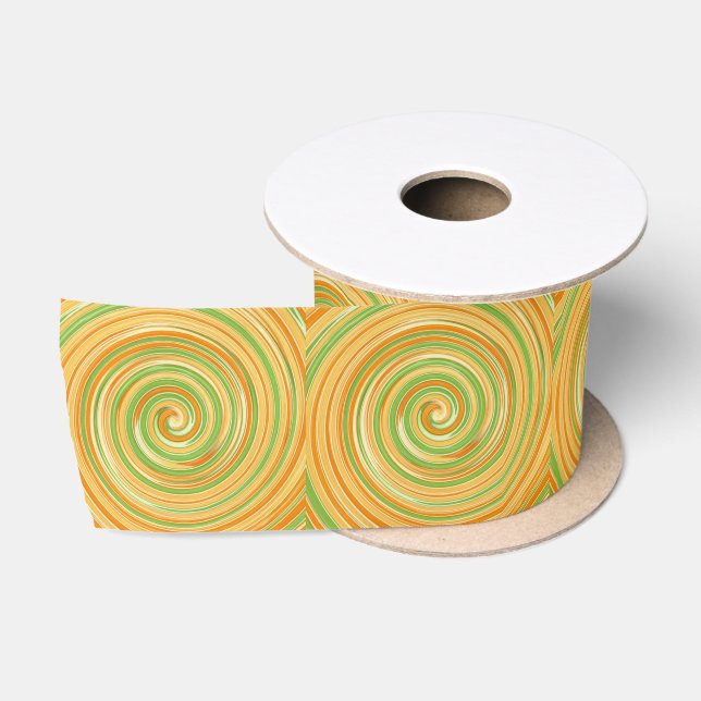 Ruban En Satin Spirale de couleurs d'agrumes amusantes (Bobine)