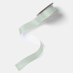 Ruban En Satin Spring Polka Dots Classic Sage Assourdi