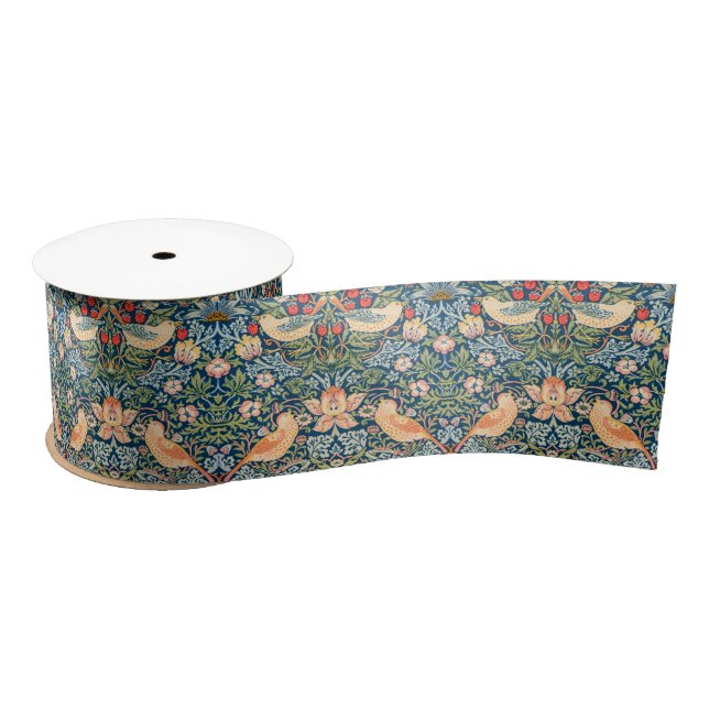 Ruban En Satin Strawberry Thief (par William Morris) (Bobine)