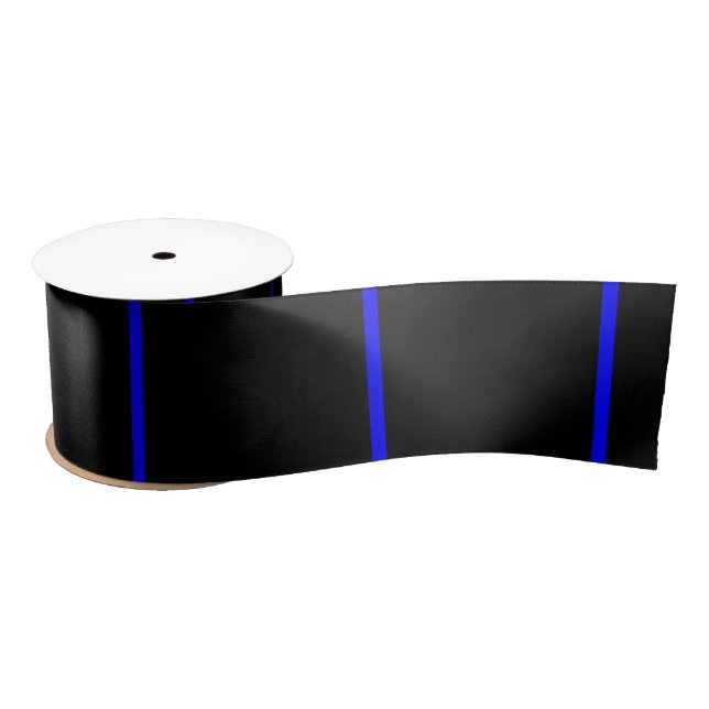 Ruban En Satin Style vertical Symbolique Ligne Bleue Mince (Bobine)