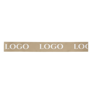 RUBAN EN SATIN STYLISH MODERN CUSTOMIZED YOUR LOGO MINIMAL BEIGE
