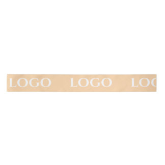RUBAN EN SATIN STYLISH MODERN CUSTOMIZED YOUR LOGO MINIMAL BEIGE