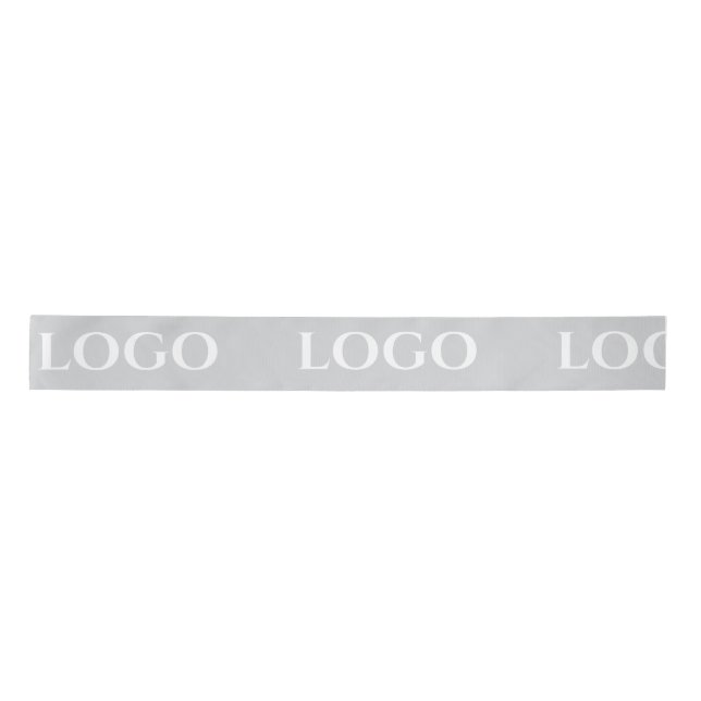 RUBAN EN SATIN STYLISH MODERN CUSTOMIZED YOUR LOGO MINIMAL GREY (Devant)