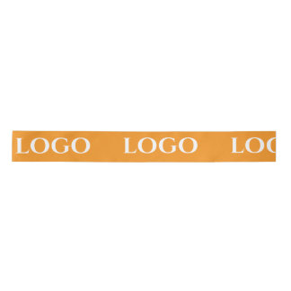 RUBAN EN SATIN STYLISH MODERN CUSTOMIZED YOUR LOGO MINIMAL ORANGE