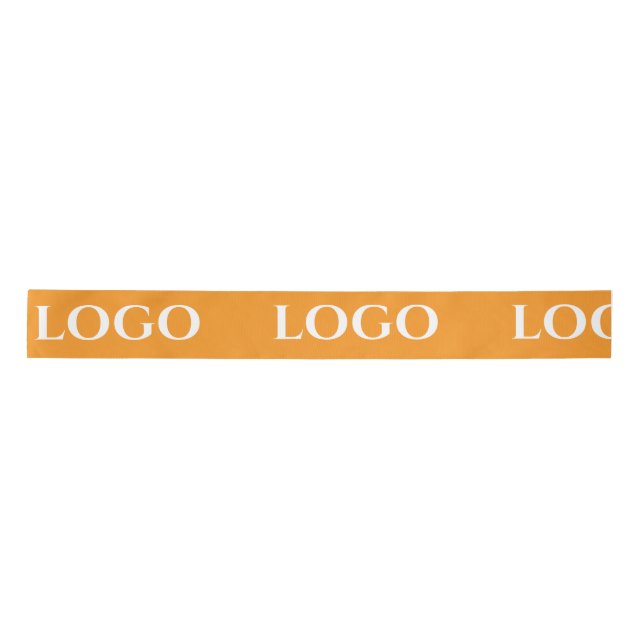 RUBAN EN SATIN STYLISH MODERN CUSTOMIZED YOUR LOGO MINIMAL ORANGE (Devant)