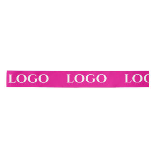 RUBAN EN SATIN STYLISH MODERN CUSTOMIZED YOUR LOGO MINIMAL PINK