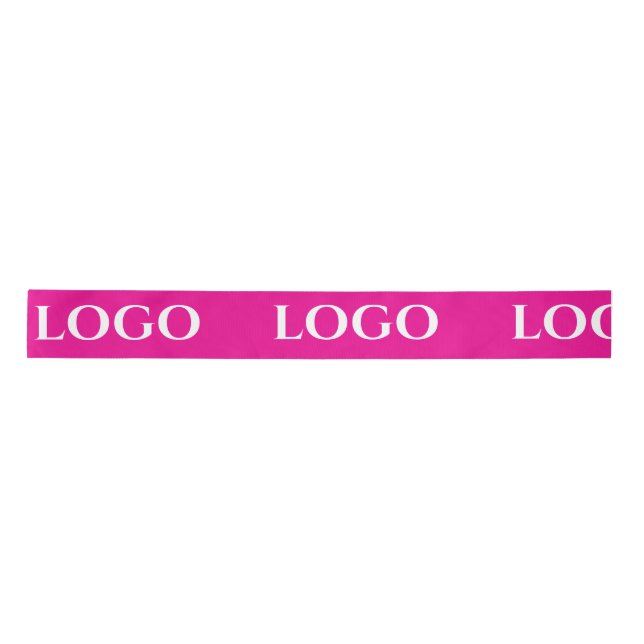 RUBAN EN SATIN STYLISH MODERN CUSTOMIZED YOUR LOGO MINIMAL PINK (Devant)