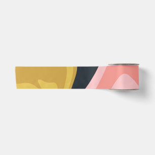 Ruban En Satin Super Marbel Pink Mustard Swirl Retro 60s