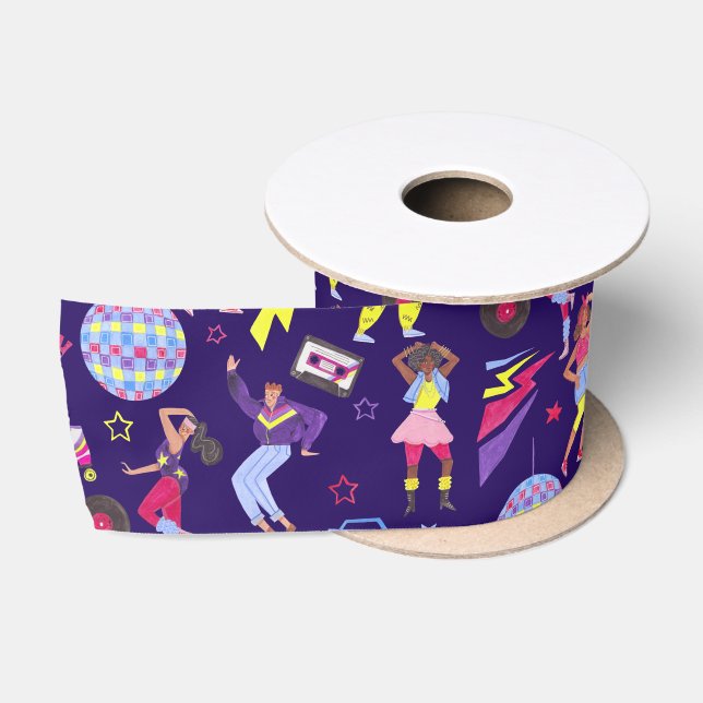 Ruban En Satin Super Roller Disco Purple Party Millennial Retro (Bobine)