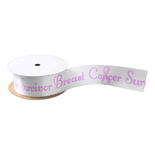 Ruban En Satin Survivant de fantaisie de cancer du sein
