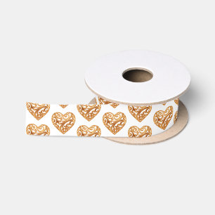 Ruban En Satin Symbole d'amour de cœur doré intemporel