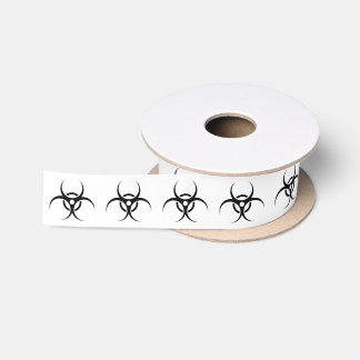 Ruban En Satin Symbole d'avertissement de Biohazard