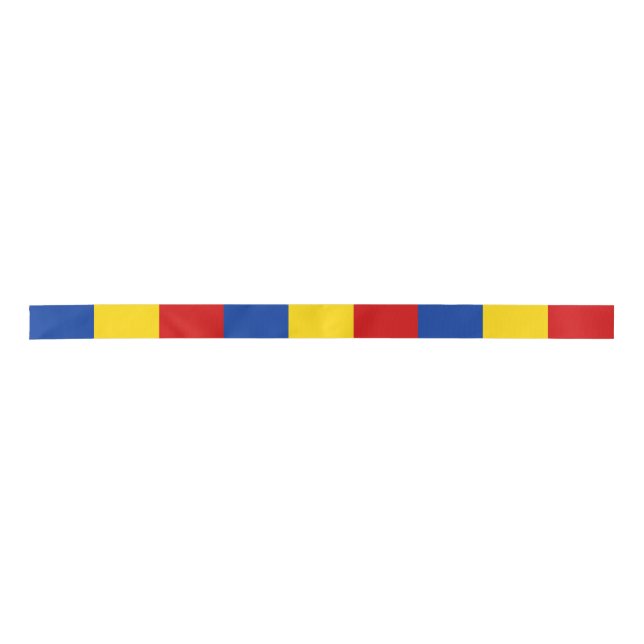 Ruban En Satin Symbole de drapeau de pays de la Roumanie long (Devant)