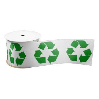 Ruban En Satin Symbole de recyclage - Vert