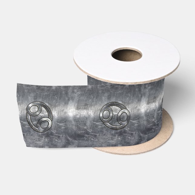 Ruban En Satin Symbole du cancer du zodiaque Style industriel (Bobine)