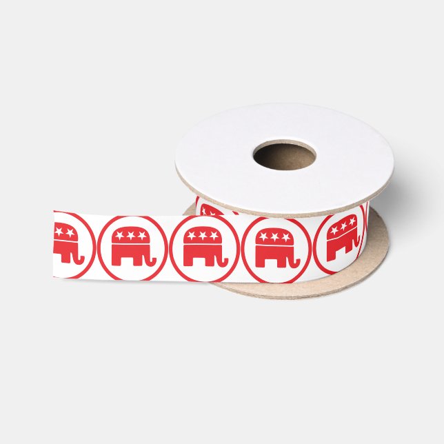 Ruban En Satin Symbole politique du parti républicain (éléphant) (Bobine)