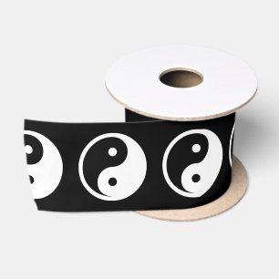 Ruban En Satin Symbole Yin Yang - tatouage solide design 2