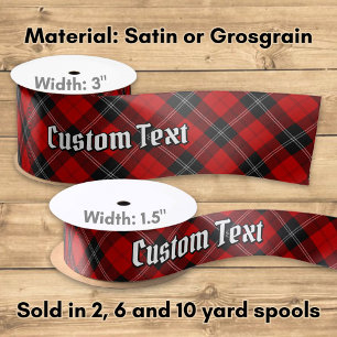 Ruban En Satin Tartan rouge du clan Ramsay