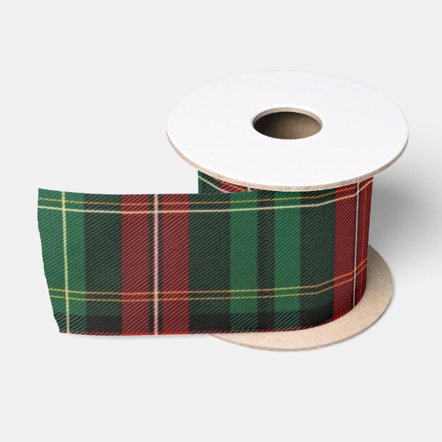 Ruban En Satin Tartan rouge et vert (Bobine)
