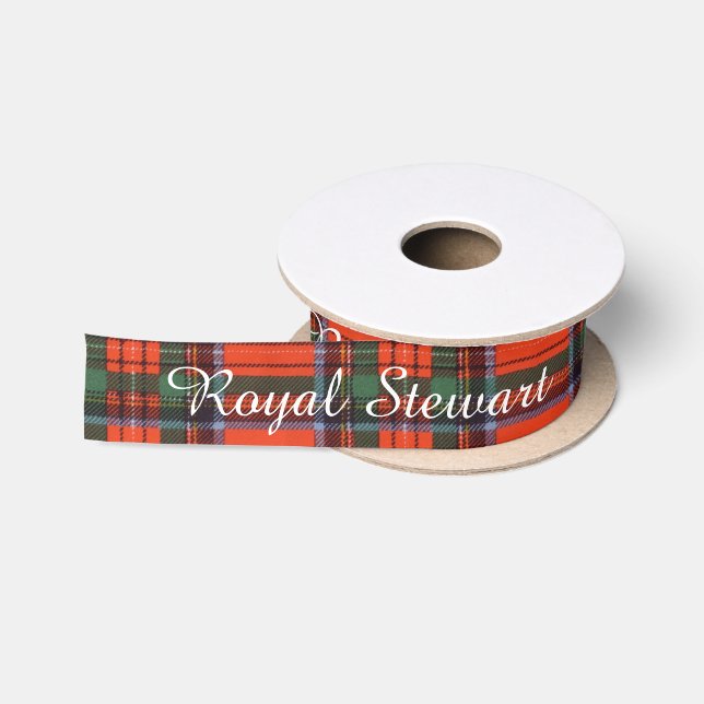 Ruban En Satin Tartan royal d'écossais de plaid de clan de (Bobine)