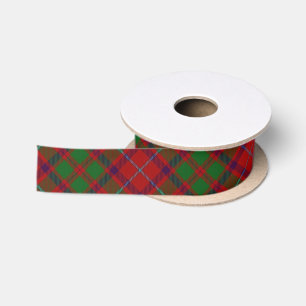 Ruban En Satin Tartan vert rouge classique de Shaw de clan