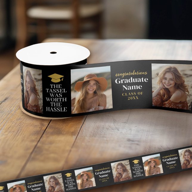Ruban En Satin Tassel Vaut La Peine Hassle Modernisation Graduati (Custom Graduation Ribbon)