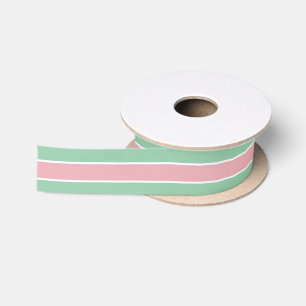 Ruban En Satin Teal chic minable et rose barrés