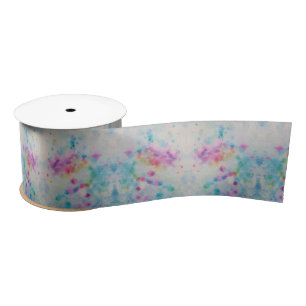Ruban En Satin Teinture Abstraite arc-en-ciel