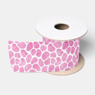 Ruban En Satin Tendance Giraffe rose Imprimer ruban satiné