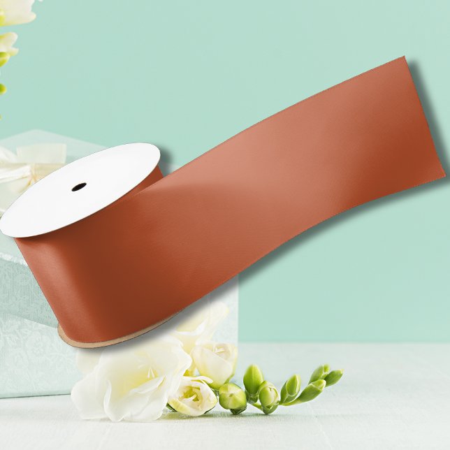 Ruban En Satin Terracotta Orange Solide Couleur Chaleureuse & Con (Créateur téléchargé)