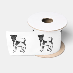Ruban En Satin Terrier Fox Lisse Cartoon Chien Noir Et Blanc