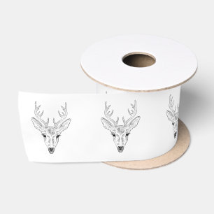 Ruban En Satin Tête de cerf - Illustration d'un croquis d'art sim