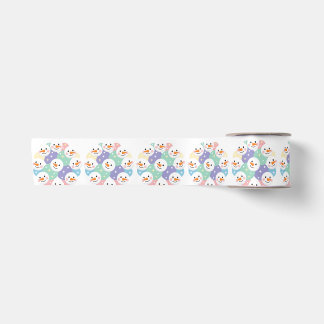 Ruban En Satin Têtes de bonhomme de neige pastel mignonnes sans c