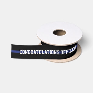 Ruban En Satin Texte personnalisé Officier de police Thin Blue Li