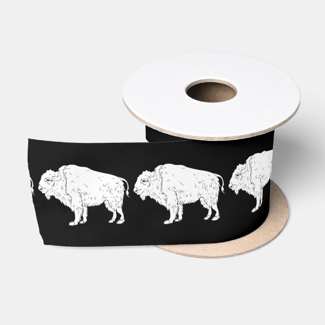 Ruban En Satin Thunder_Cove de Buffalo Blanc (Bobine)