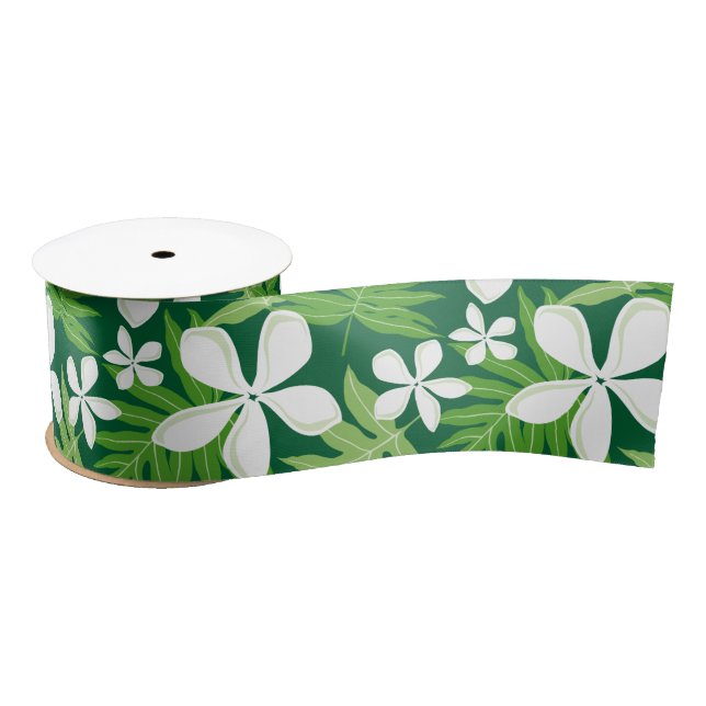 RUBAN EN SATIN TIARE (VERT) SATIN RIBBON (Bobine)