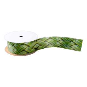 Ruban En Satin Tissu de bambou vert frais
