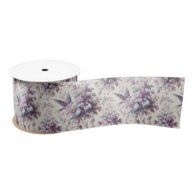 Ruban En Satin Toile de France Fleurie Birds (Bobine)